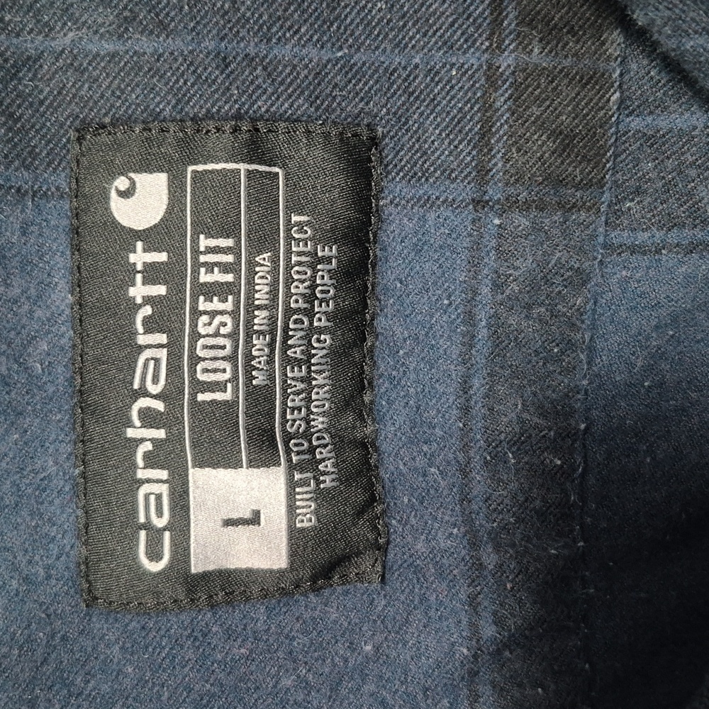 Carhartt Men's Plaid Loose Fit  Button-Down Shirt - Picture 6 of 13